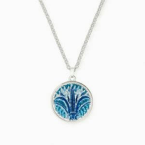 Alex and Ani Blue Lotus Sterling Silver Necklace